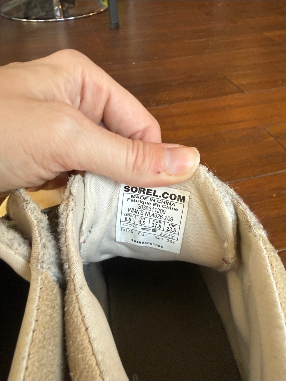 Sorel Beige Suede Lace-Up Ankle Boots - Picture 5 of 6